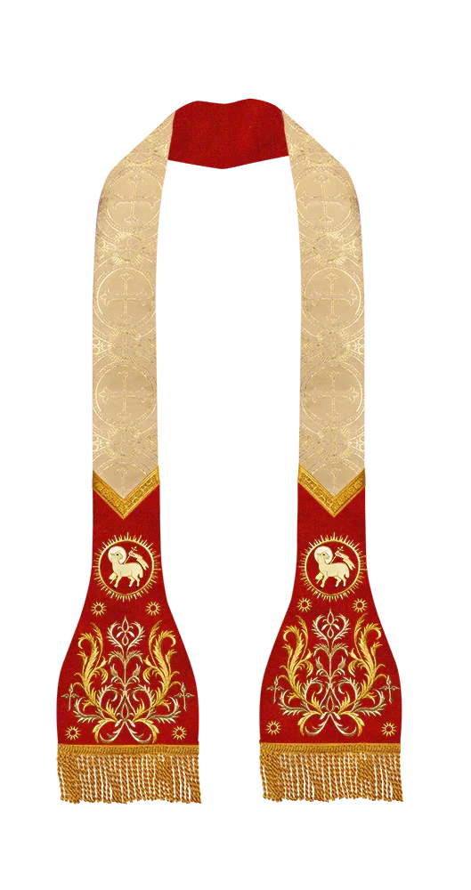 Catholic Stole with embroidery motif