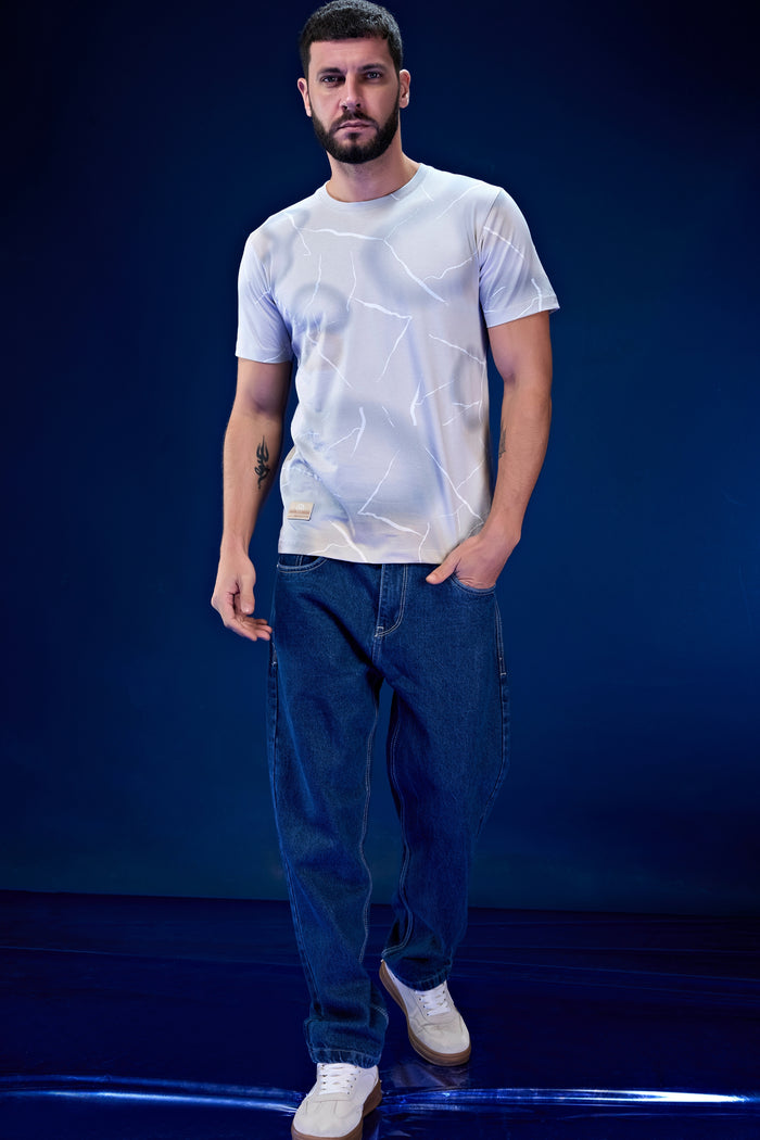 Cloud Grey - AOP Round Neck T-shirt