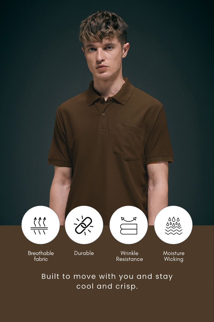 Coffee Brown Smart Tech Pocket + Polo