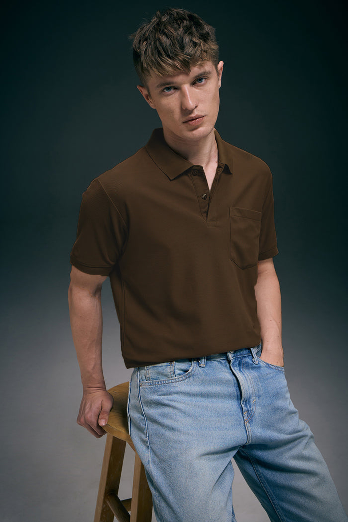 Coffee Brown Smart Tech Pocket + Polo