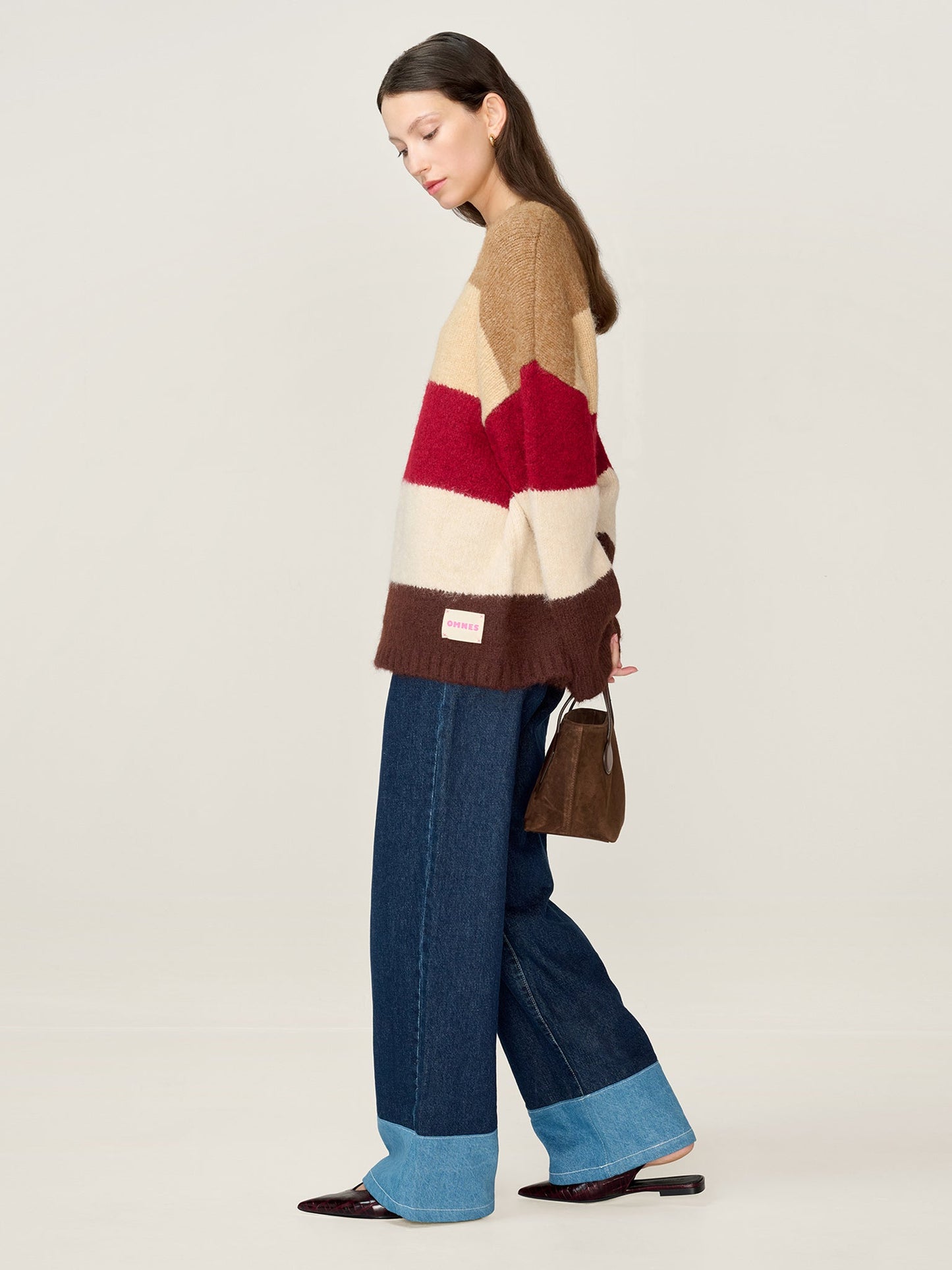 STUDIO OMNES Constance Stripe Jumper in Brown