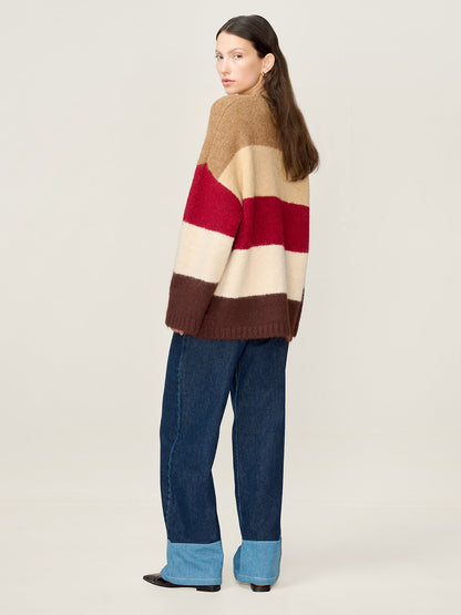STUDIO OMNES Constance Stripe Jumper in Brown
