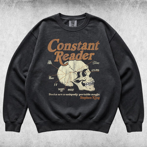 Contant Reader Skull Vintage Washed Sweatshirt