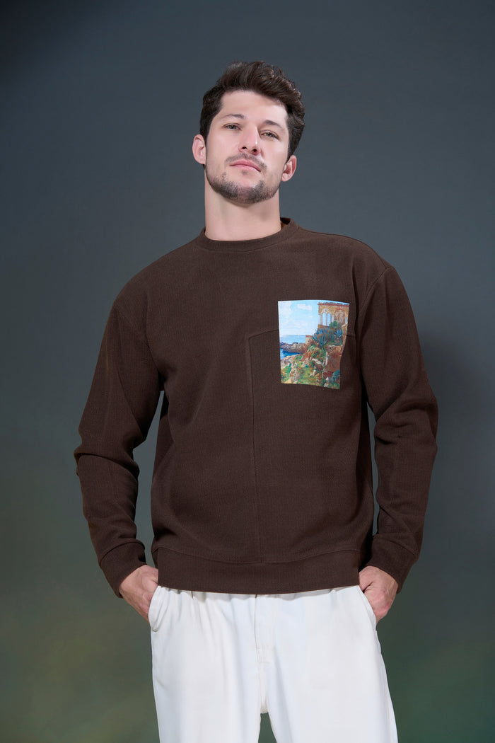 Deep Brown - Abstract Sweatshirt