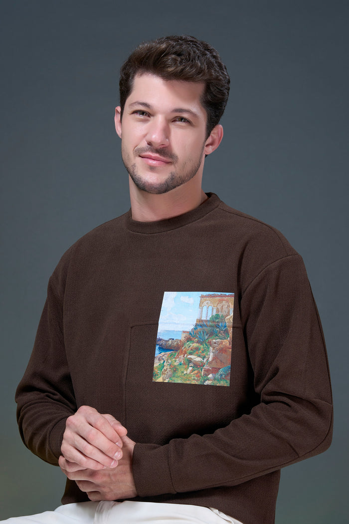 Deep Brown - Abstract Sweatshirt