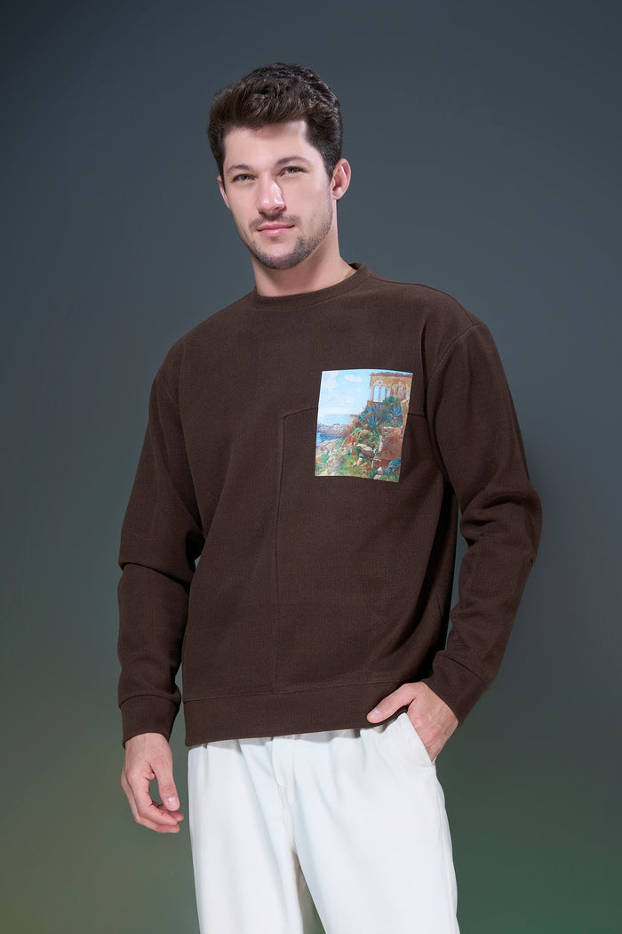 Deep Brown - Abstract Sweatshirt