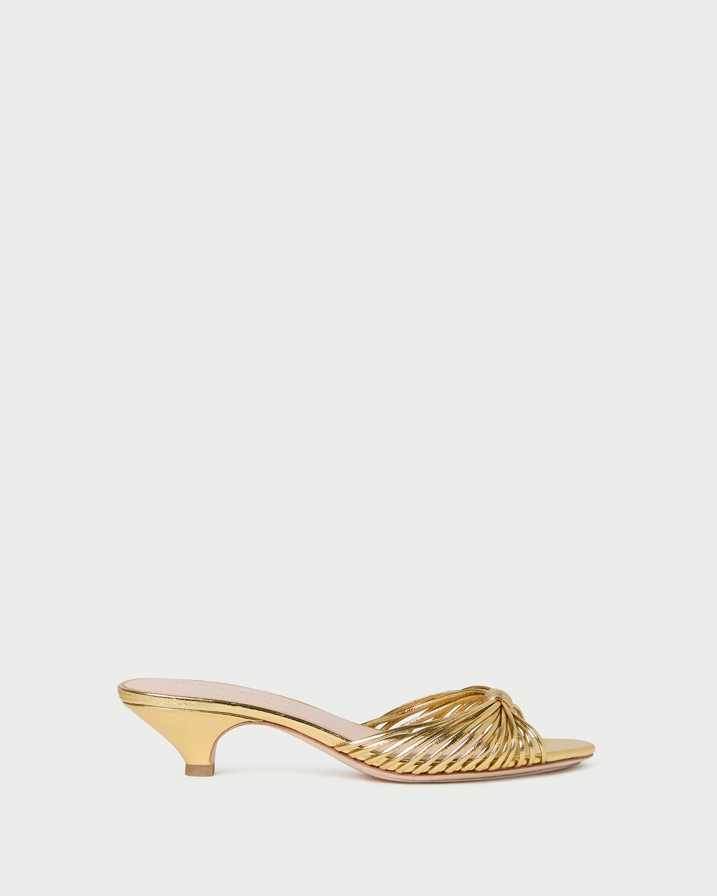 Dixie Gold Leather Kitten Heel