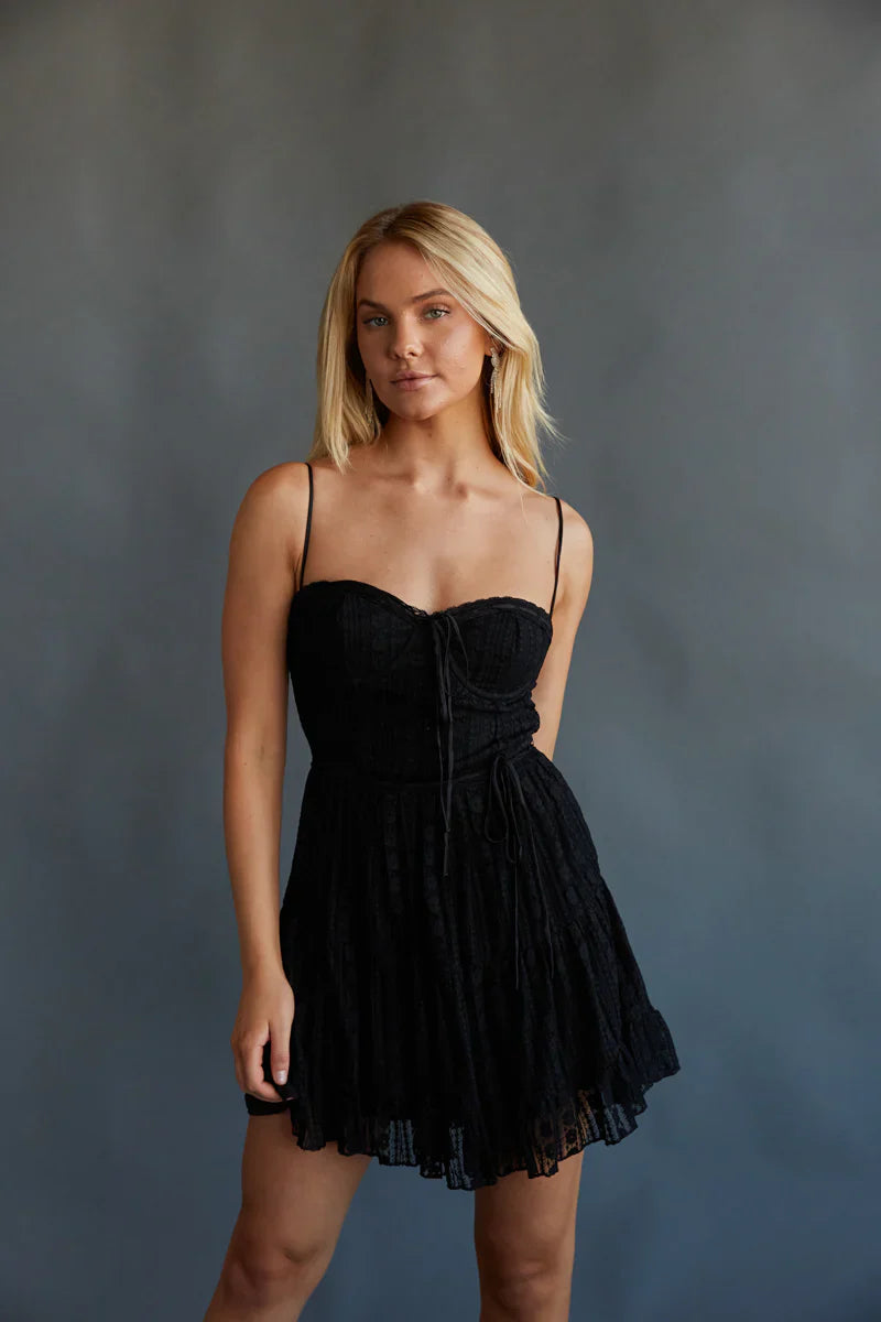 Ivy Lace Bustier Babydoll Mini Dress