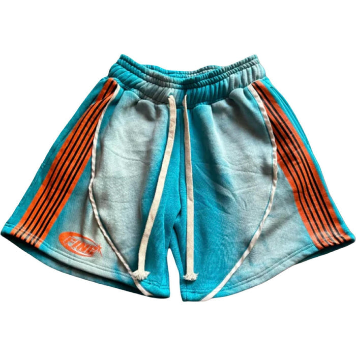 Fine Britches Racer Shorts Light Blue Orange