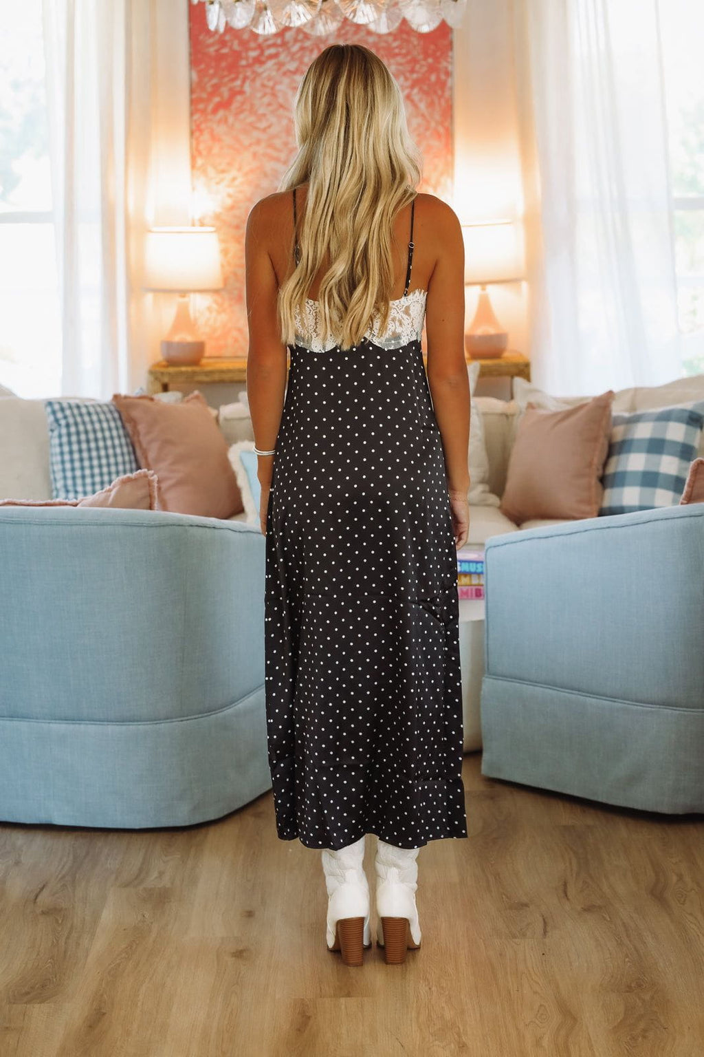 Polka Dot Queen Maxi Dress - Black and White