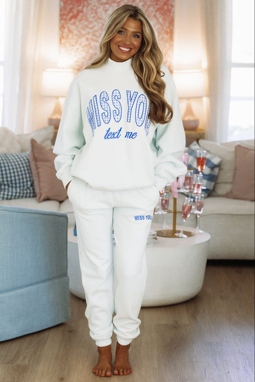 Miss You Jogger Sweatpants - Light Blue