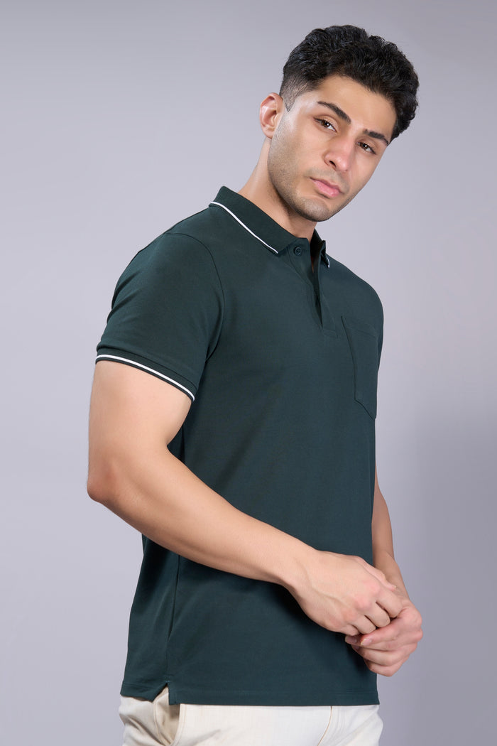 June Green - Identity Pocket Polo