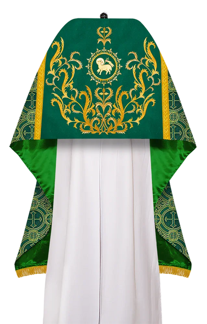 Liturgical motif embroidered Humeral Veil