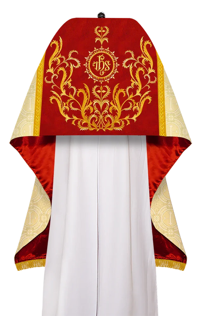 Liturgical motif embroidered Humeral Veil