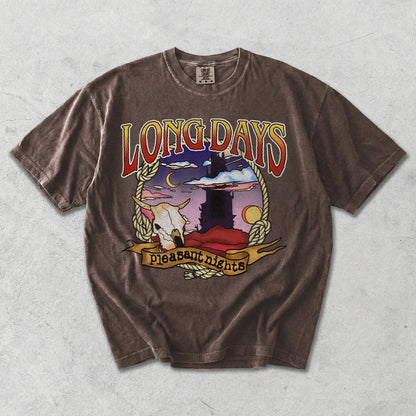 Long Days Pleasant Nights Garment Dyed Tee