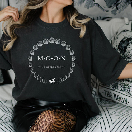 M O O N That Spells Moon Garment Dyed Tee