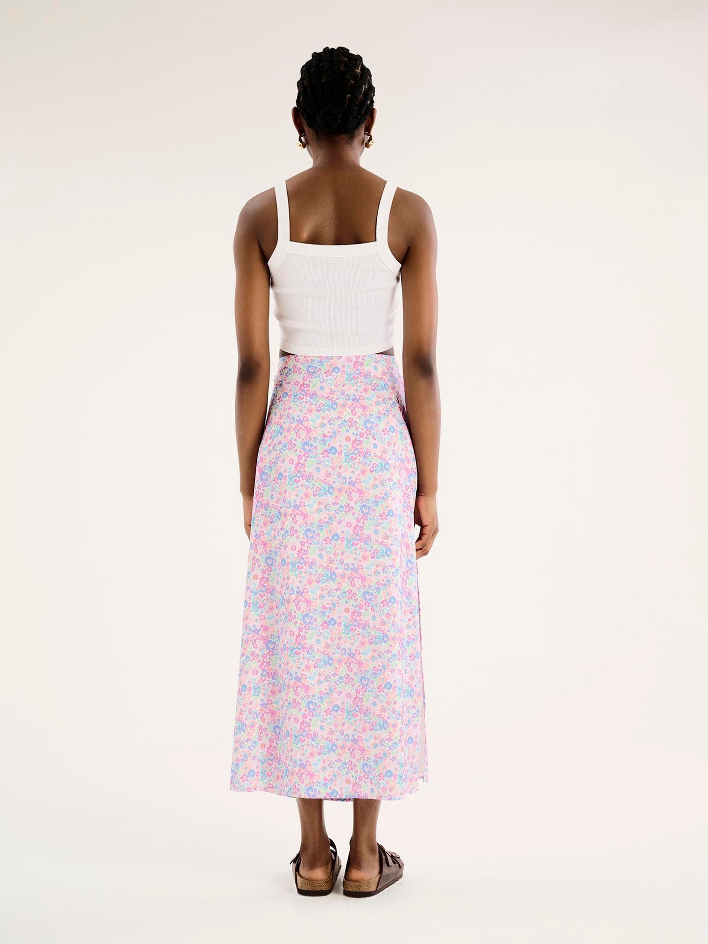 Madelyn Midi Skirt in Sketch Floral Print
