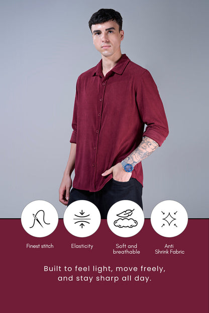 Maroon - Corduroy Shirt