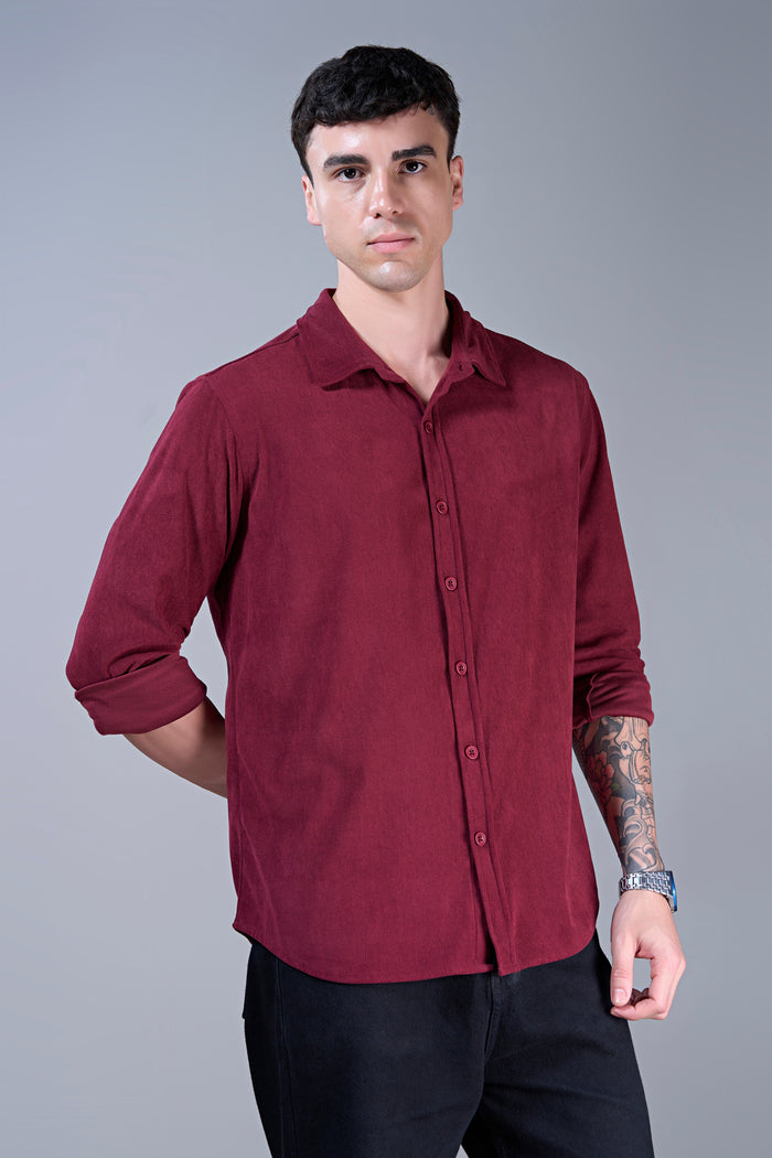 Maroon - Corduroy Shirt