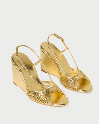 Marren Gold Leather Wedge