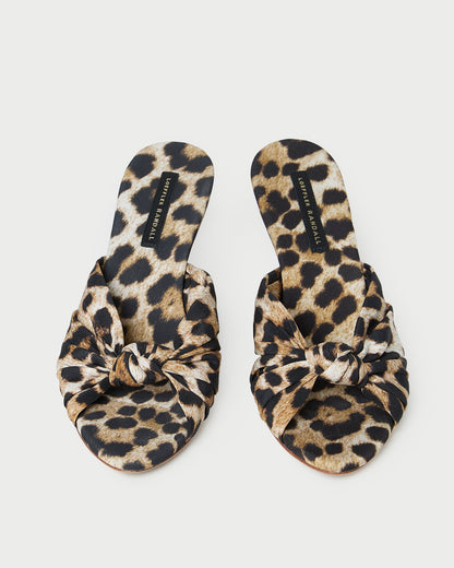 Marsy Leopard Silk Knot Wedge
