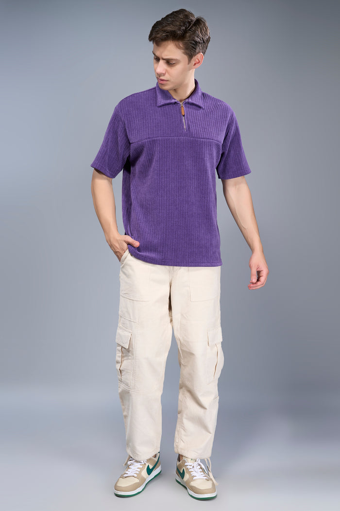 Mauve - Old Money Zip Polo Maxzone Clothing