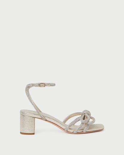 Mikel Cappuccino Bow Mid-Heel Sandal