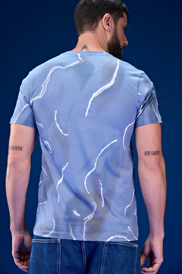 Mint Blue - AOP Round Neck T-shirt