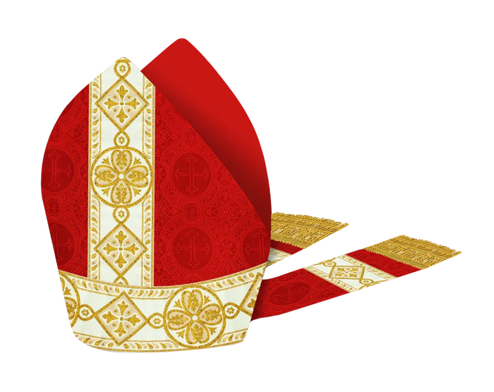 Mitre with adorned lace
