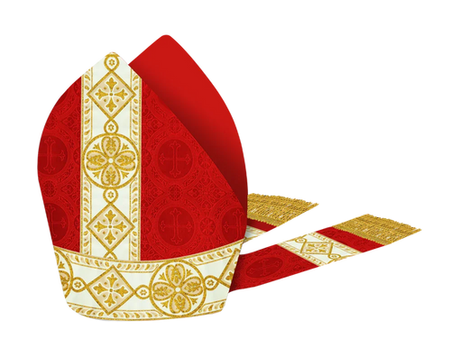 Mitre with adorned lace