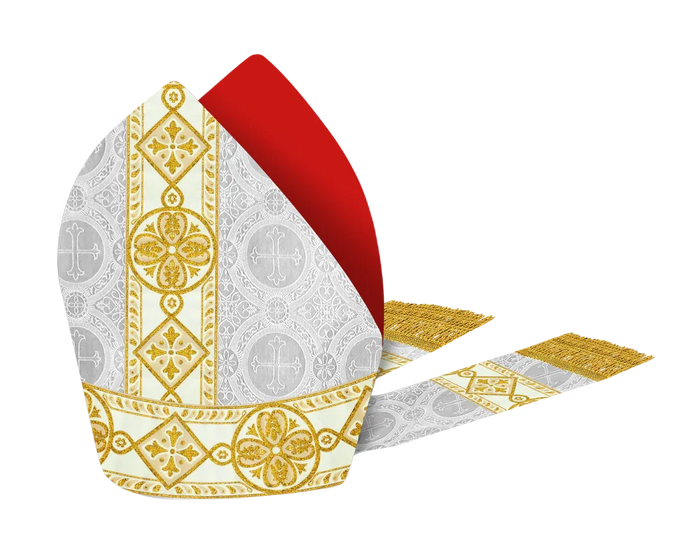 Mitre with adorned lace