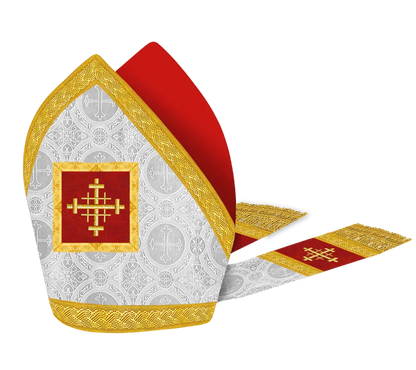 Damask / Jerusalem Cross / White - Red