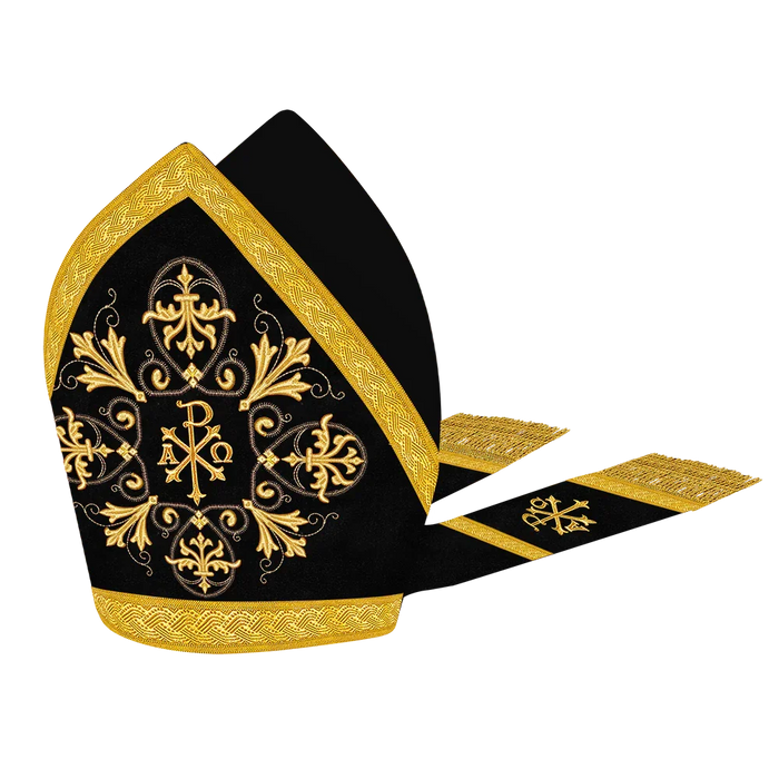 Mitre with embroidered motif