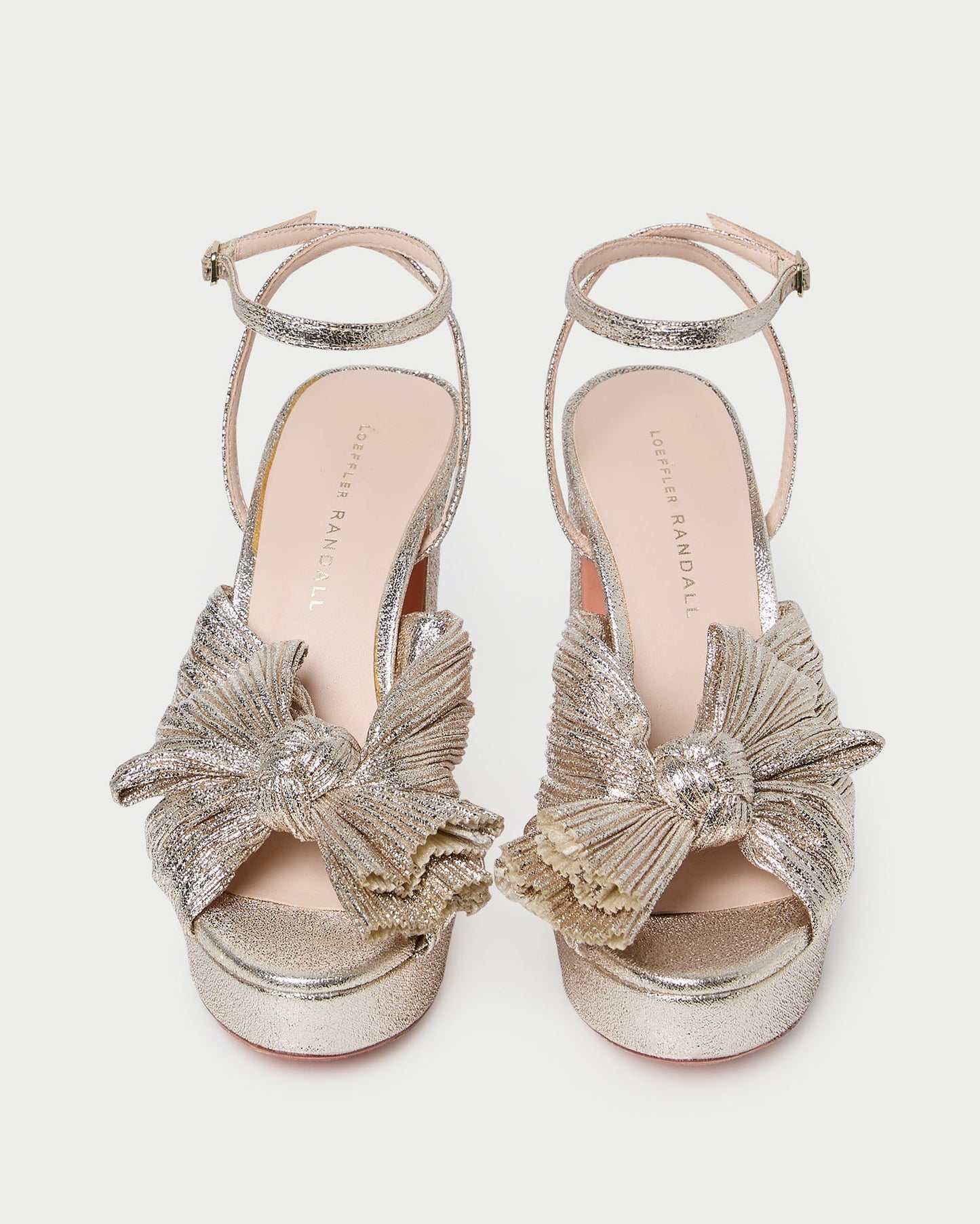 Natalia Champagne Platform Bow Heel