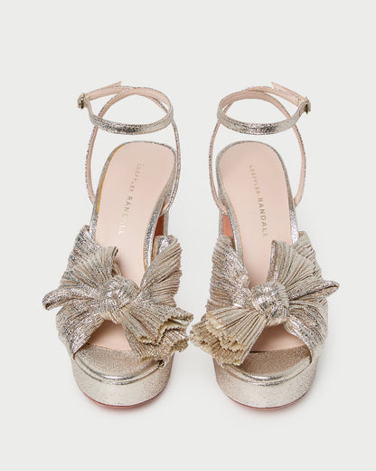 Natalia Champagne Platform Bow Heel