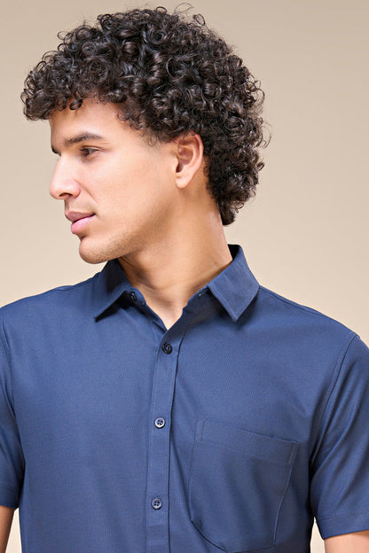 Navy - Smart Tech Pocket Shirt Maxzone Clothing