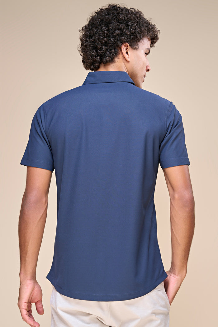 Navy - Smart Tech Pocket Shirt Maxzone Clothing