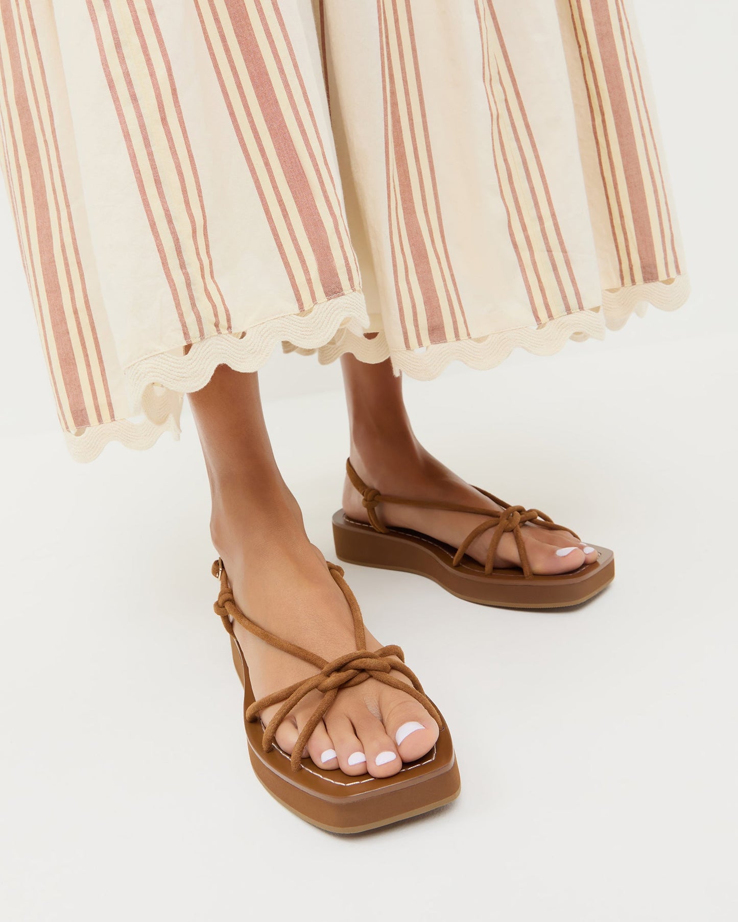 Nomi Cacao Suede Platform Sandal