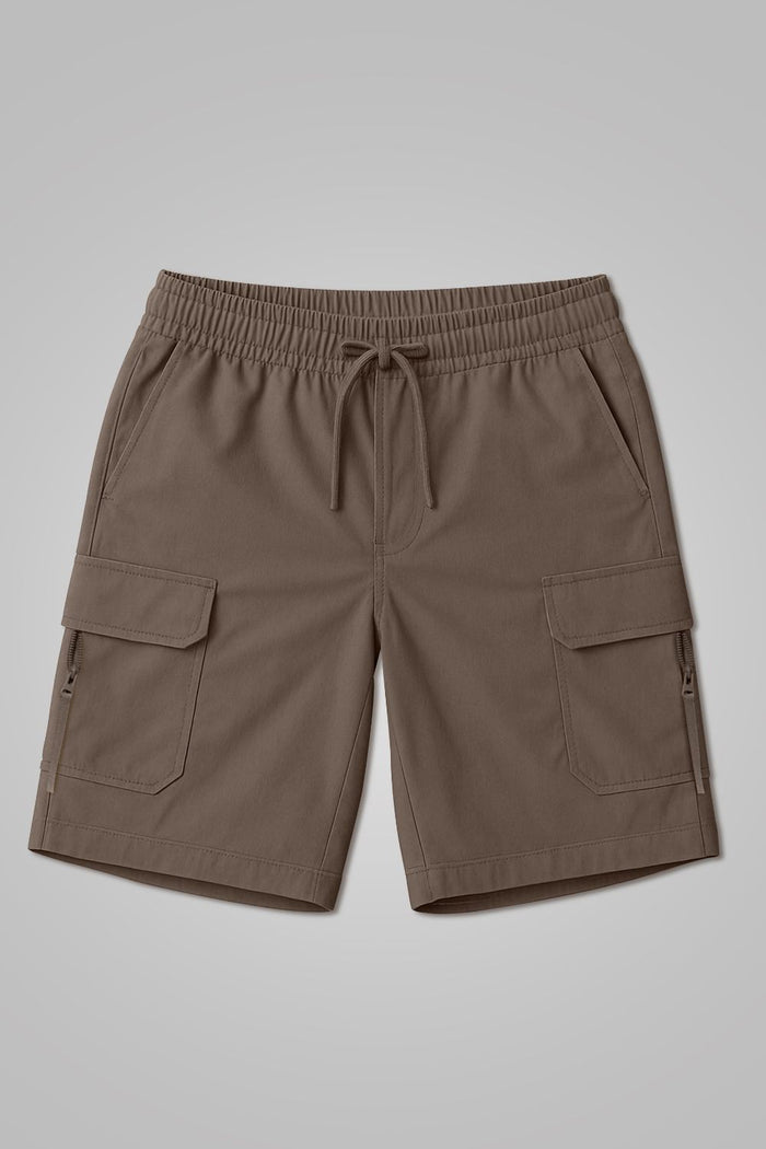 Olive  -  Cargo Zip Pocket Shorts