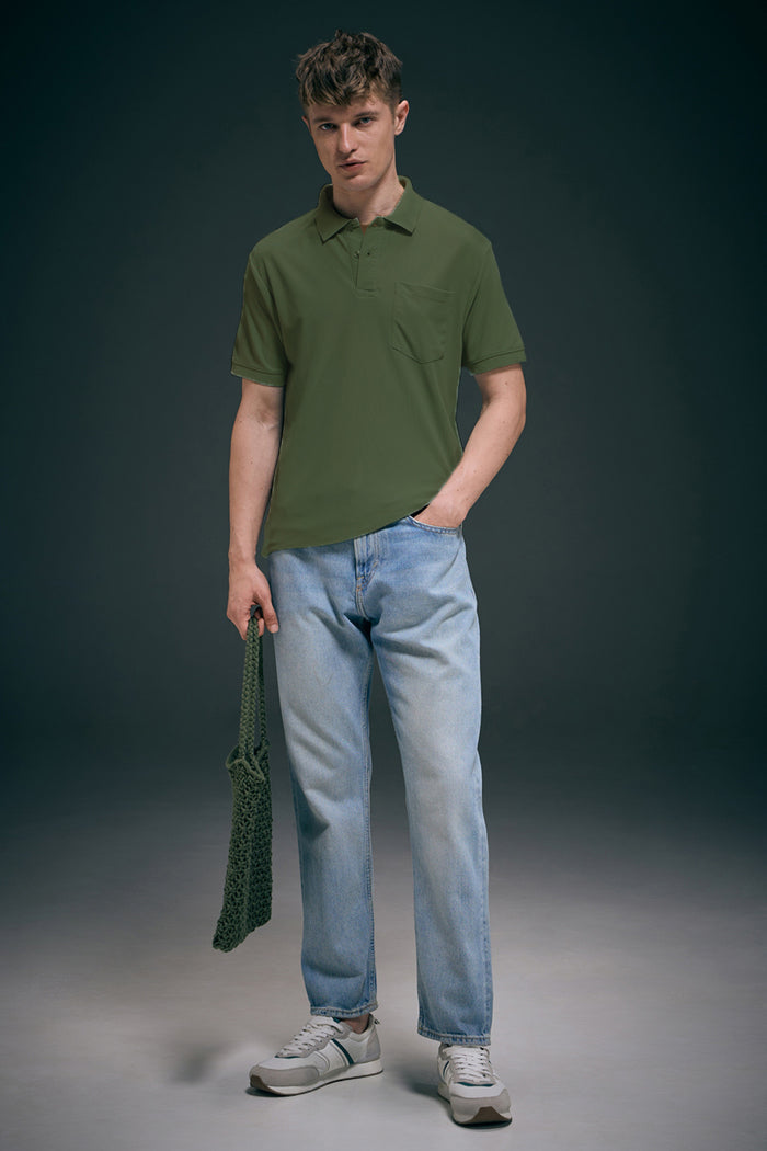 Olive Green Smart Tech Pocket + Polo