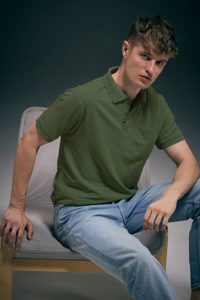 Olive Green Smart Tech Pocket + Polo