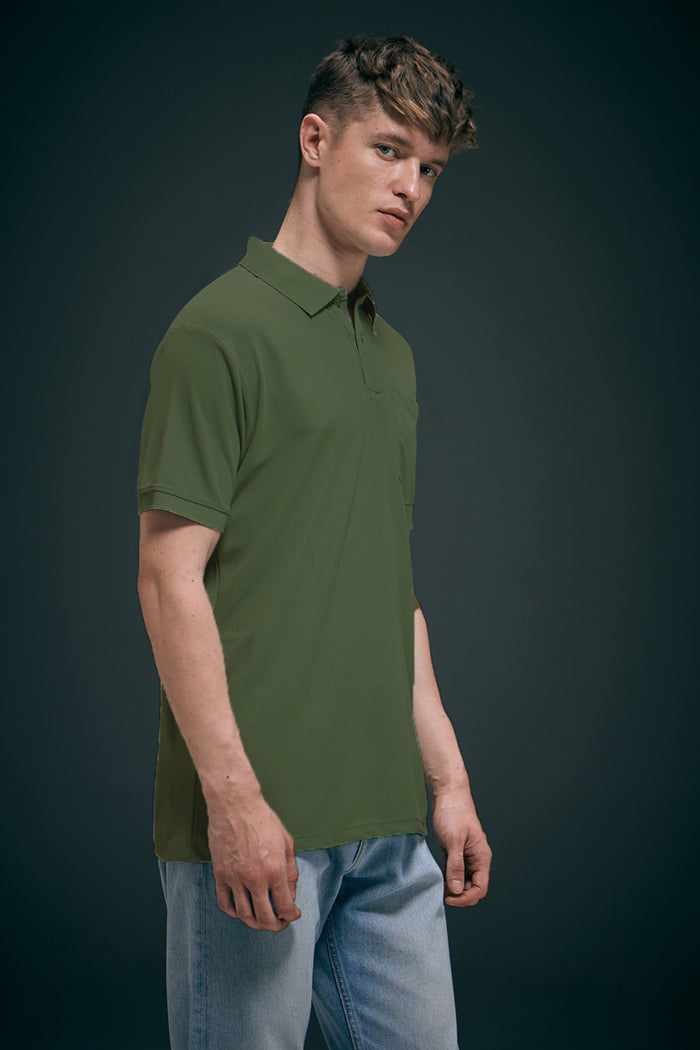 Olive Green Smart Tech Pocket + Polo
