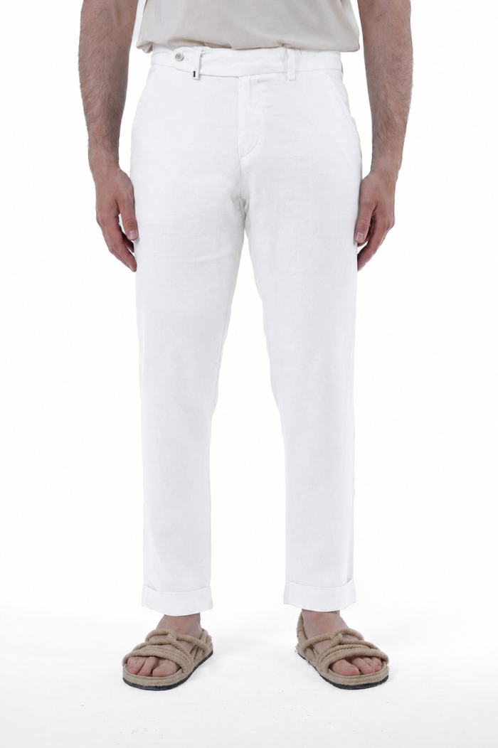 Pantaloni Classici slim Racket Lino bianco SS26