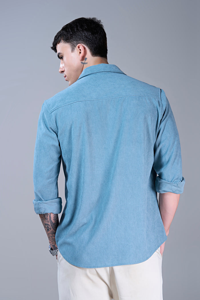 Powder Blue - Corduroy Shirt