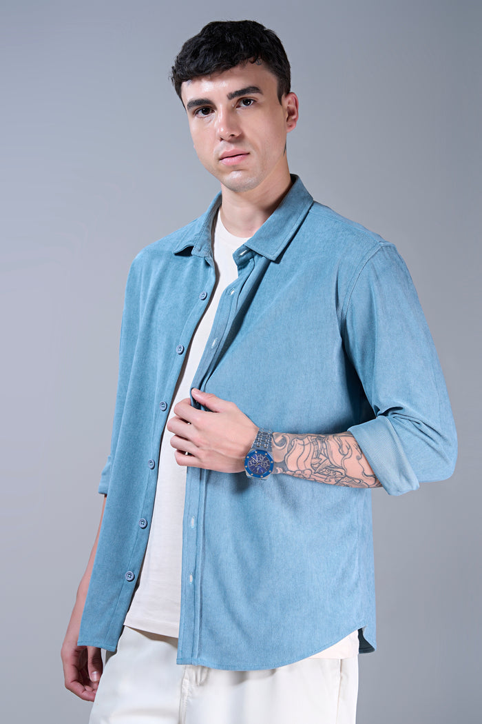 Powder Blue - Corduroy Shirt