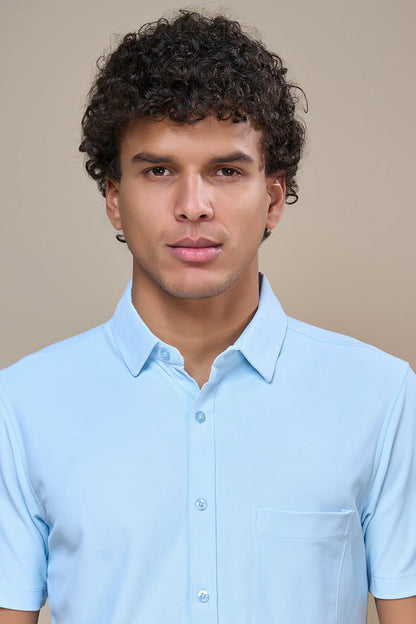 Powder Blue - Smart Tech Pocket Shirt Maxzone Clothing