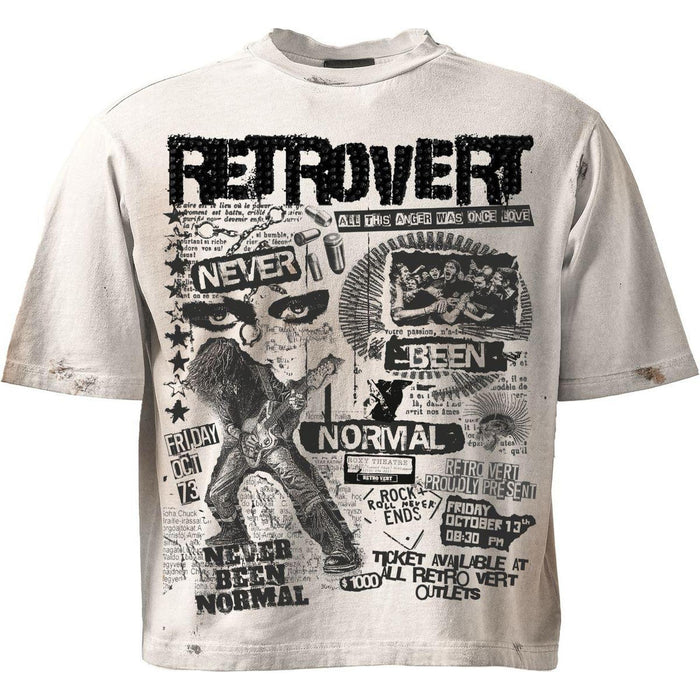 Retrovert Rhinestone Never Been Normal T-Shirt White