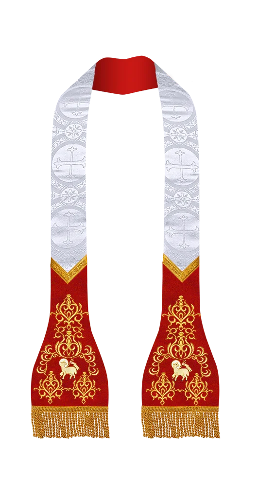 Damask / Agnus Dei / White - Red
