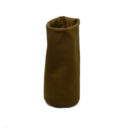 Espresso brown soft fabric desk organizer, minimalist multifunctional holder for pens, glasses, or office accessories, modern soft container for desk organization.