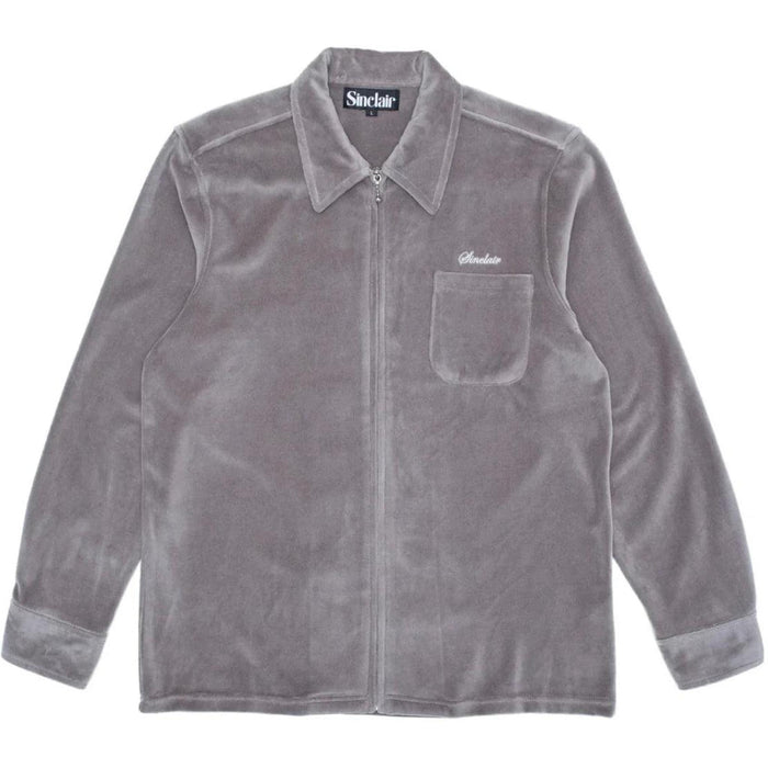 Sinclair Velour Zip Shirt Slate